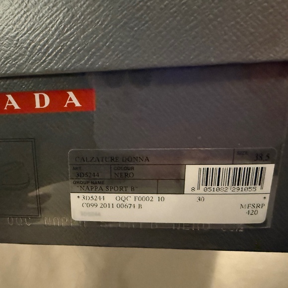 PRADA Authentic Nappa Women’s Black Leather Toggle Loafers Size 38.5 with Box - Picture 5 of 7